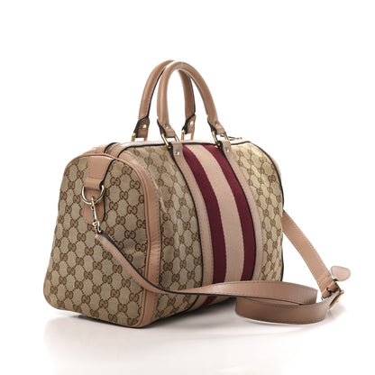 Gucci Monogram Vintage Web Medium Boston Pink 3 of 13