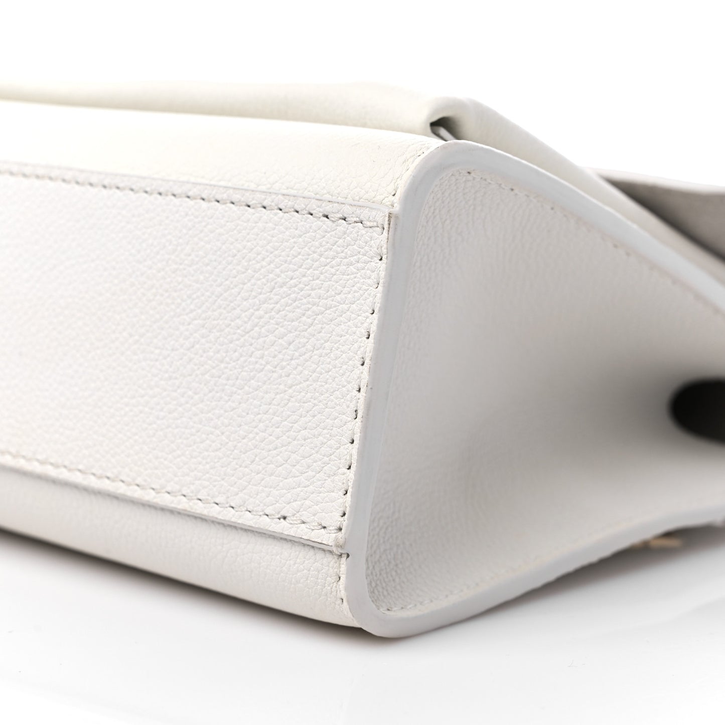 Soft Calfskin Mylockme Chain Bag BB White