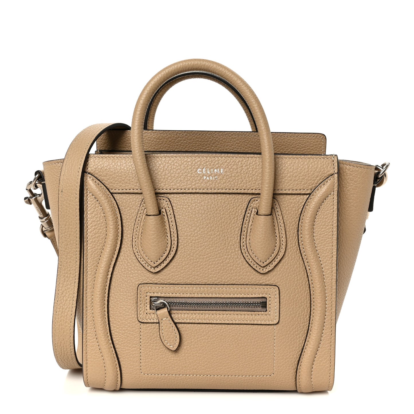 Drummed Calfskin Nano Luggage Dune