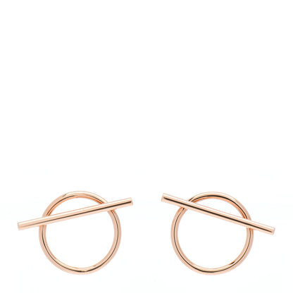 Hermes 18K Rose Gold MM Echappee Earrings 1 of 5