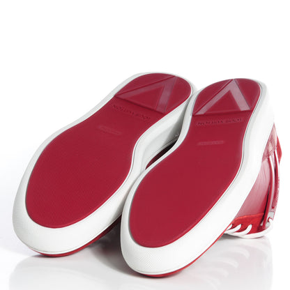 Louis Vuitton Calfskin Suede Embossed Damier Genesis Sneakers 10 Carmine 5 of 8