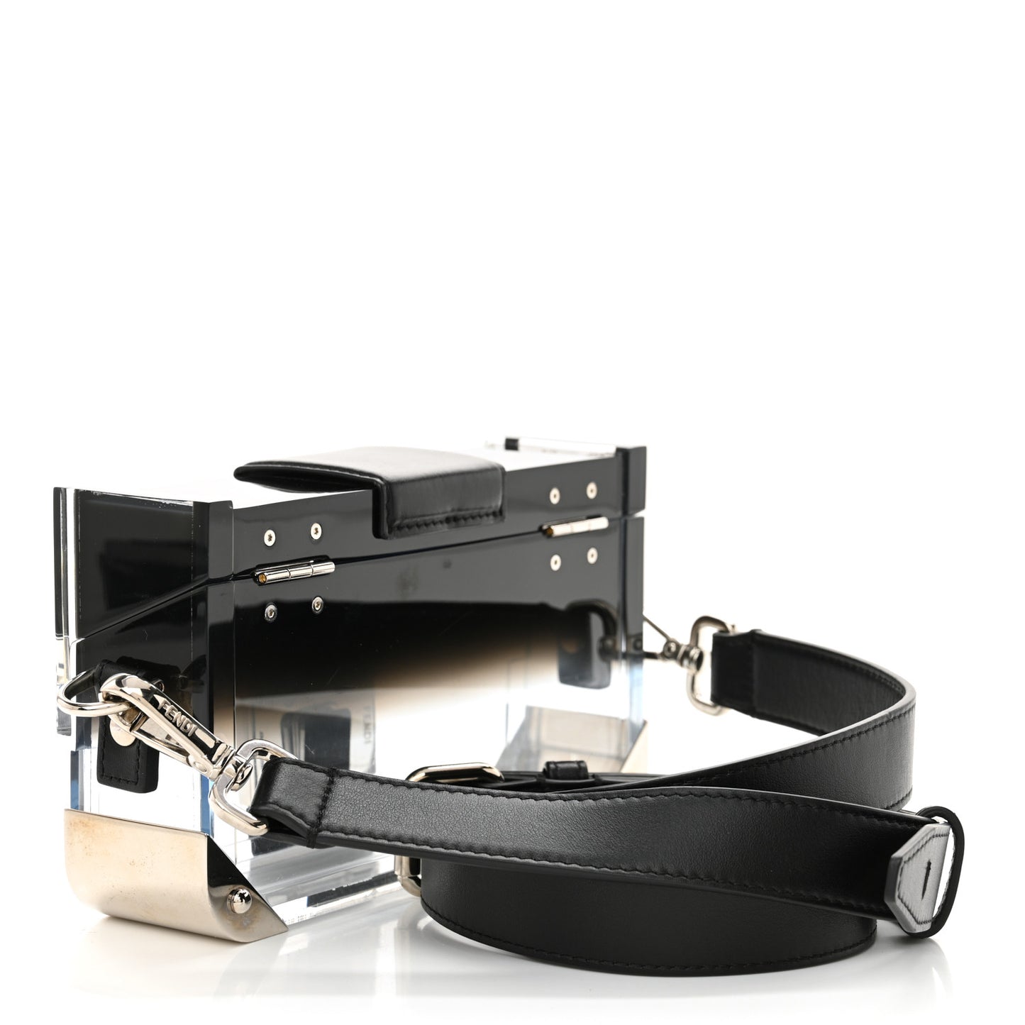 Plexiglass Vitello Mini Baguette Trunk Black Transparent