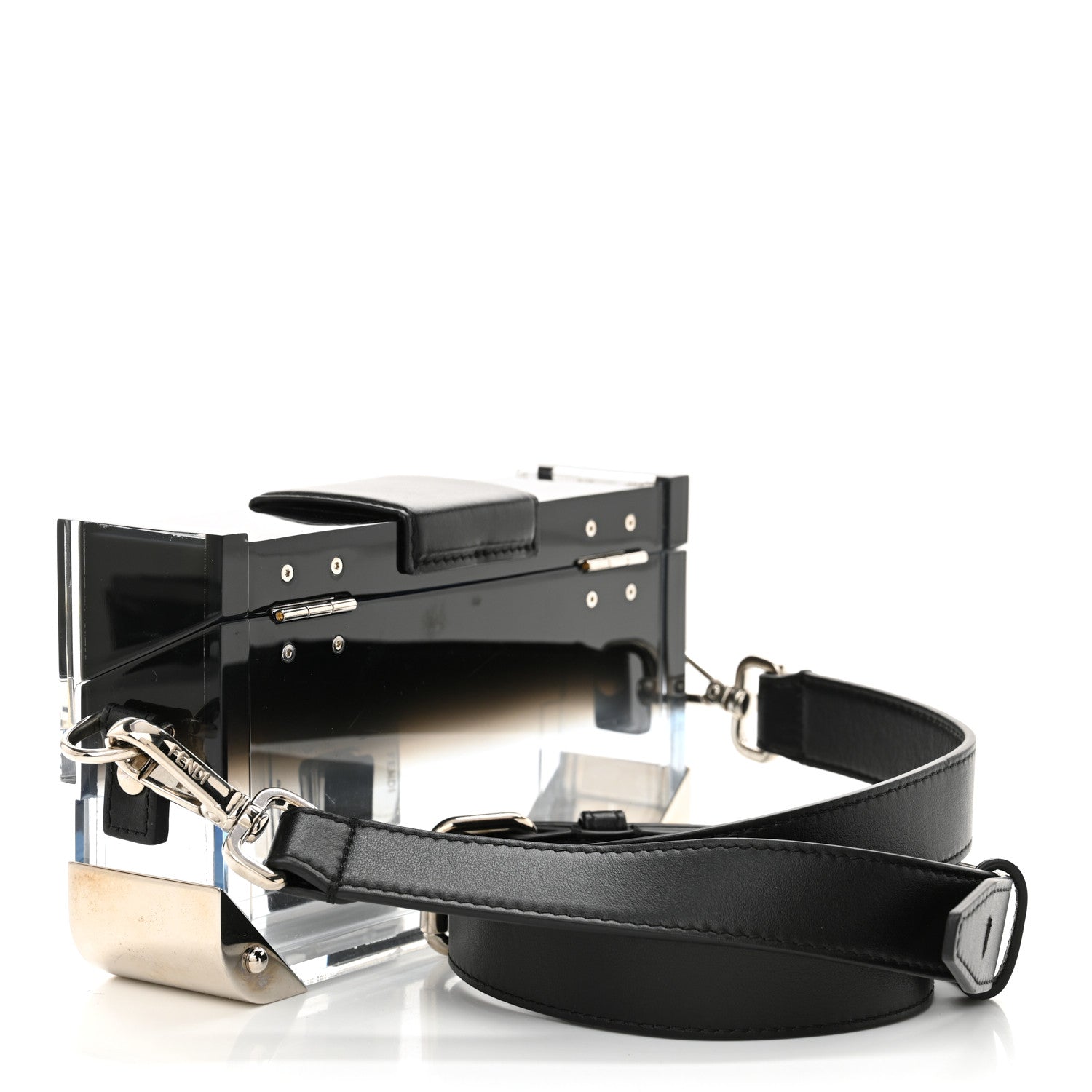 Fendi Plexiglass Vitello Mini Baguette Trunk Black Transparent 3 of 11