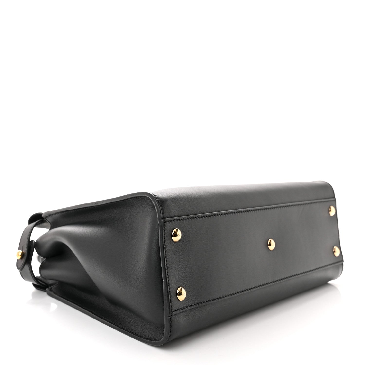 Fendi Vitello Seta Shiny Nappa Medium Peekaboo Iconic Satchel Black 4 of 11