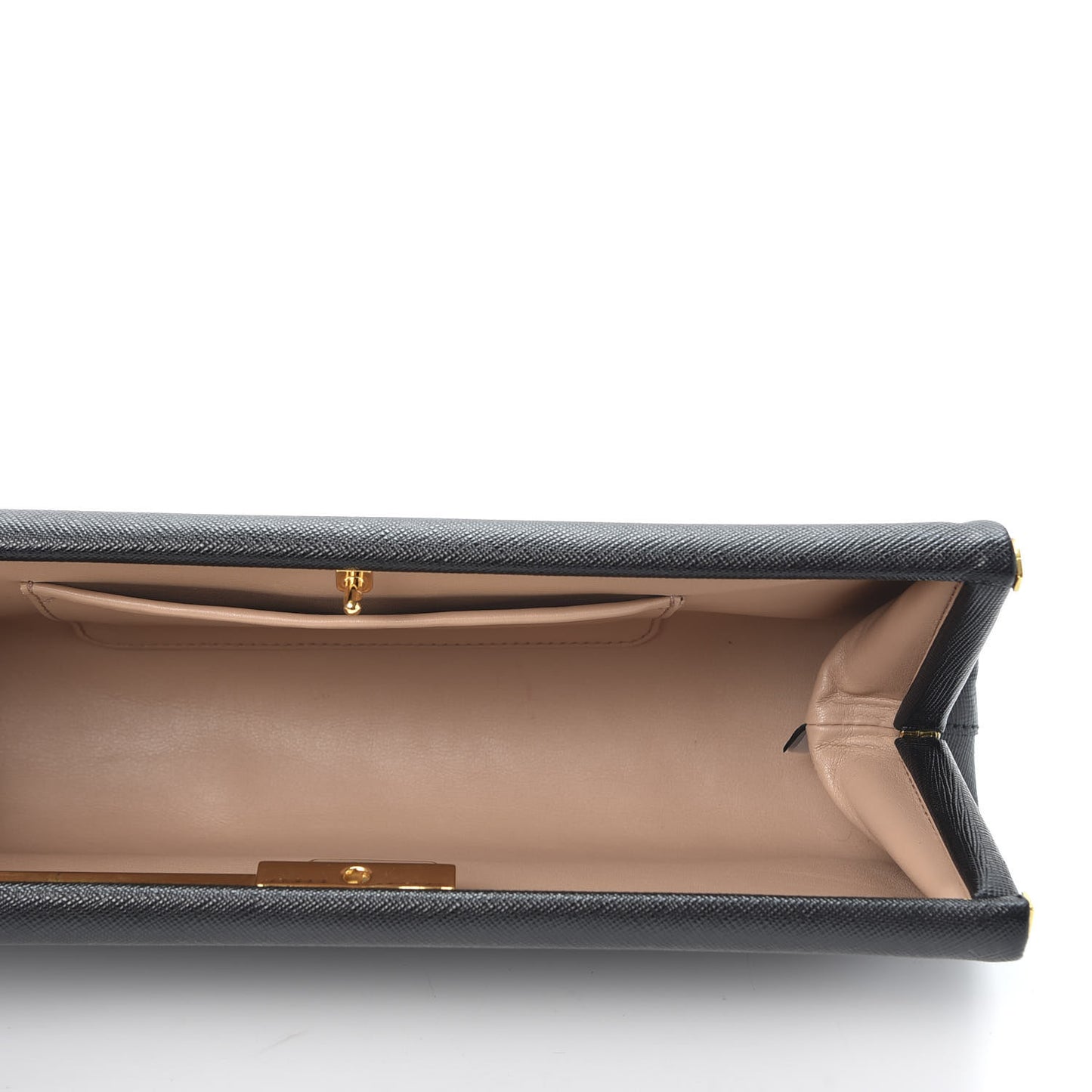 Saffiano Frame Clutch Black