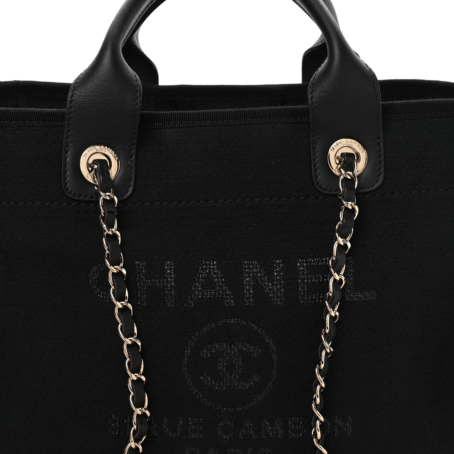 Chanel Mixed Fibers Calfskin  Small Deauville Tote Black 9 of 12