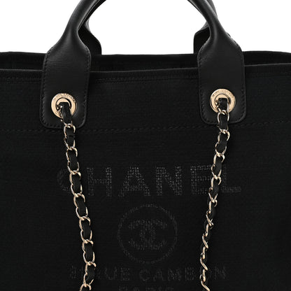Chanel Mixed Fibers Calfskin  Small Deauville Tote Black 9 of 12