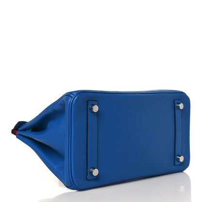 Hermes Taurillon Novillo Verso Birkin 25 Bleu Zellige Capucine 4 of 10