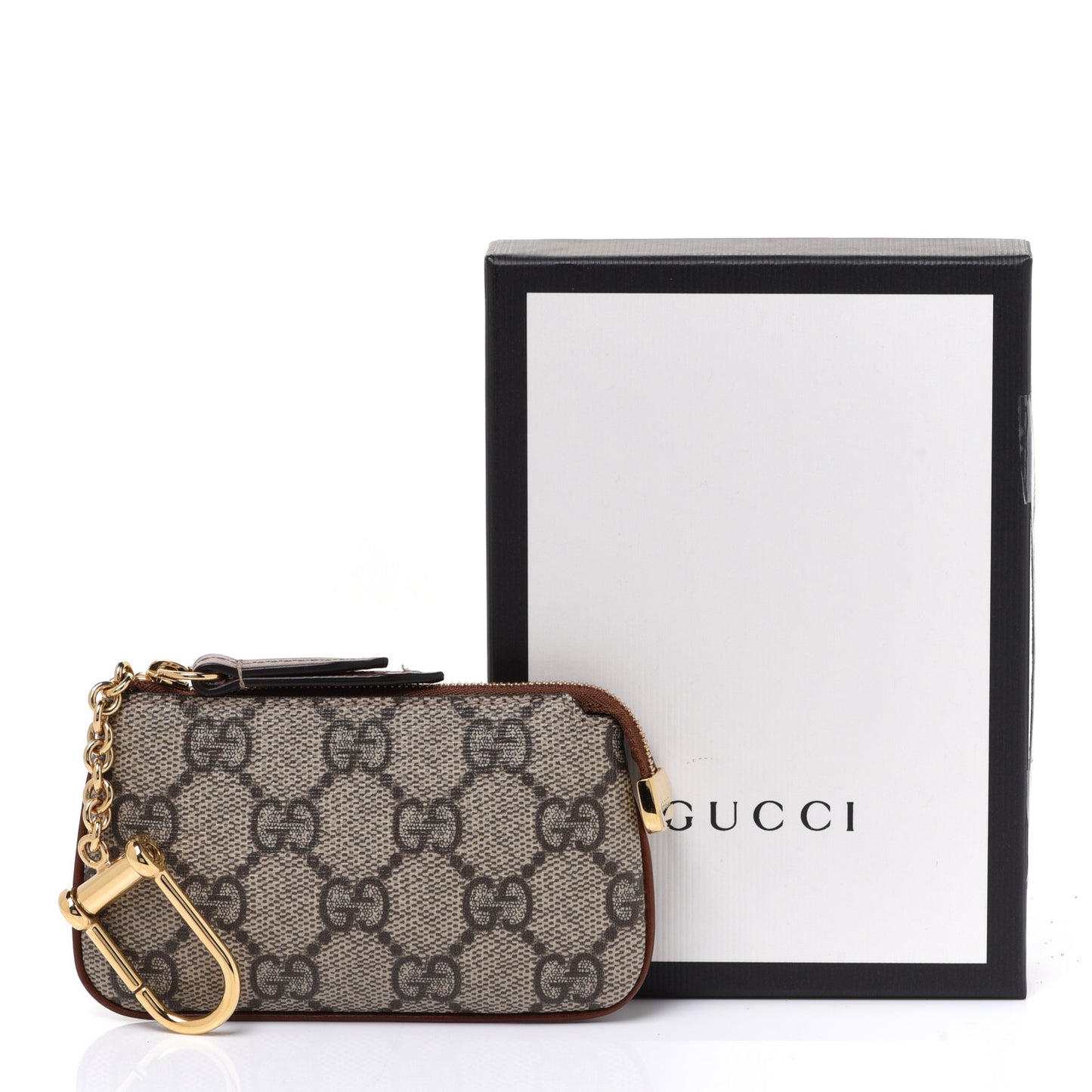 GG Supreme Monogram Key Case Brown