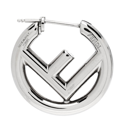 Fendi Metal FF Hoop Earrings Silver 4 of 5