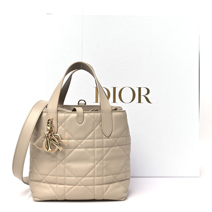 Christian Dior Calfskin Macrocannage Small Toujours Vertical Tote Powder Beige 11 of 11