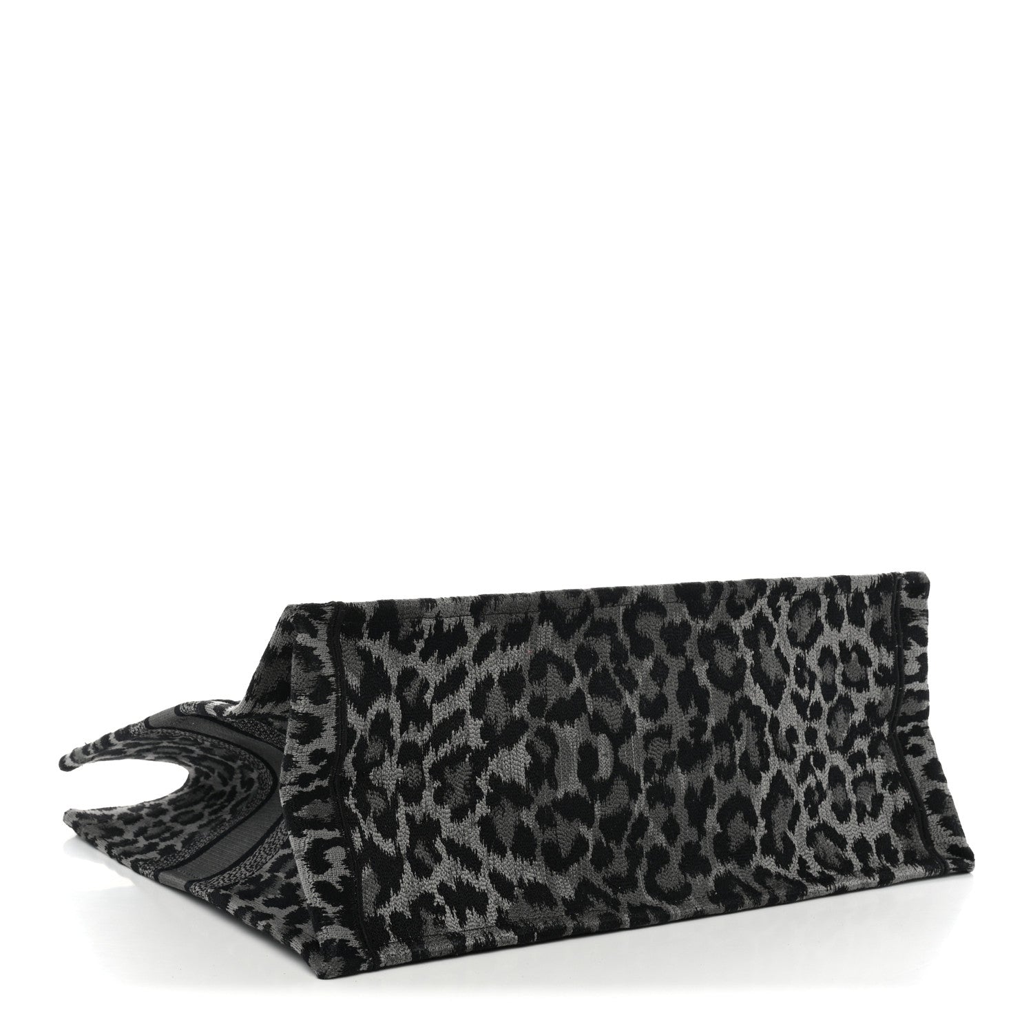 Christian Dior Canvas Mizza Embroidered Large Leopard Book Tote Grey 4 of 10