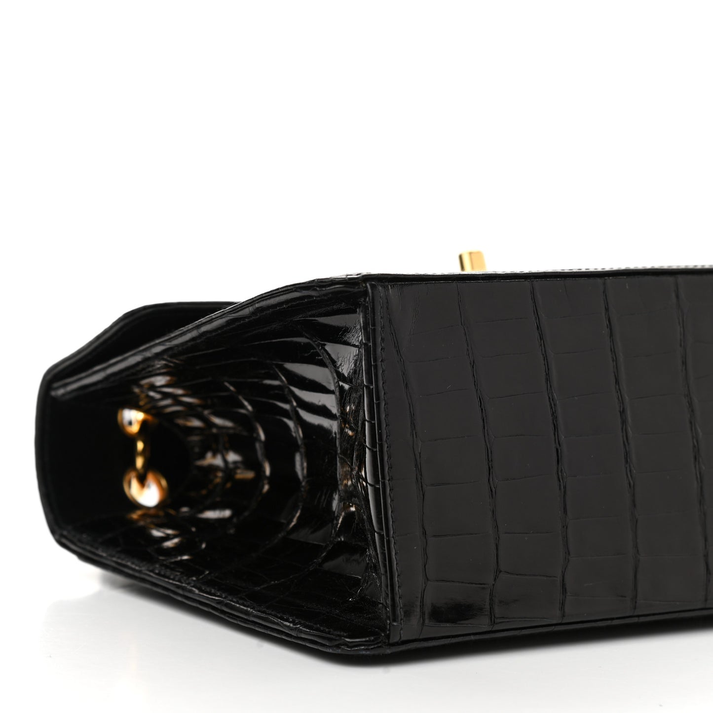 Alligator Small Single Flap Black