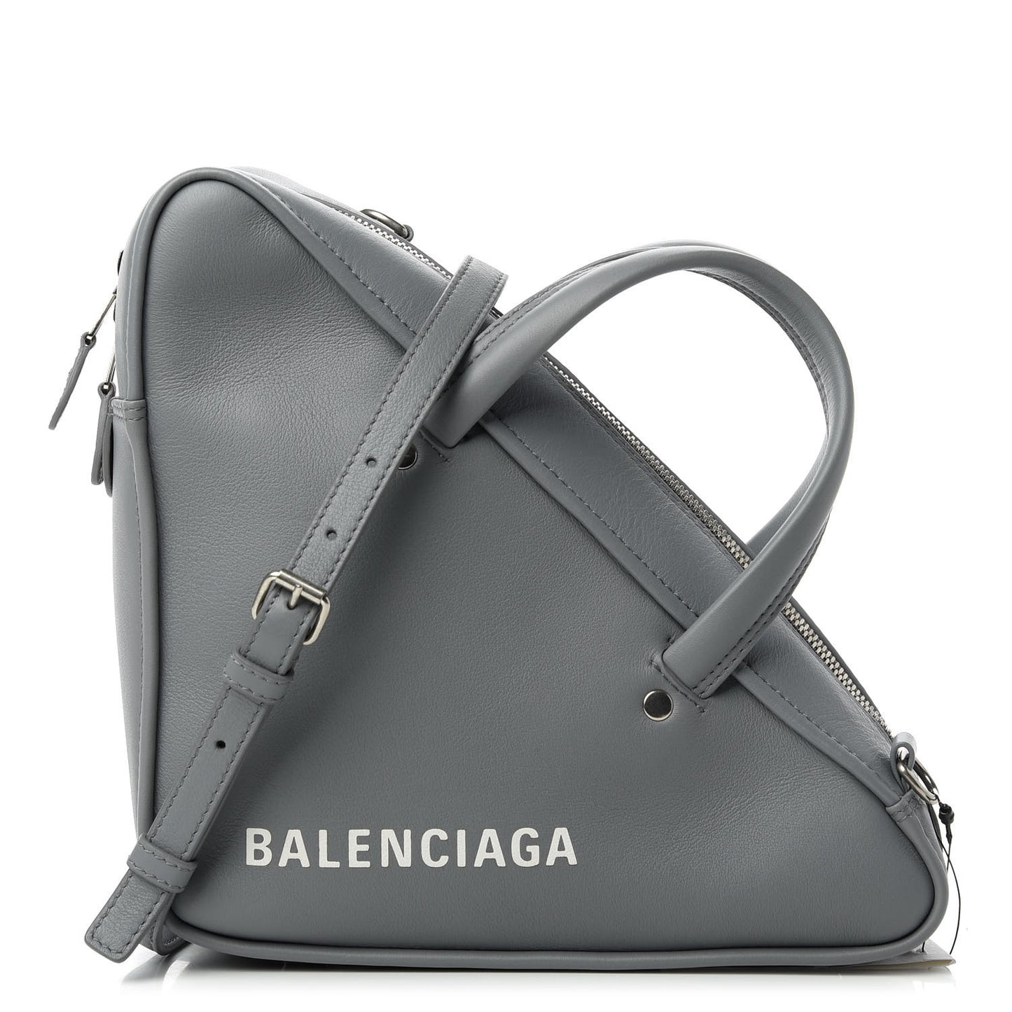 Calfskin S Triangle Duffle Grey