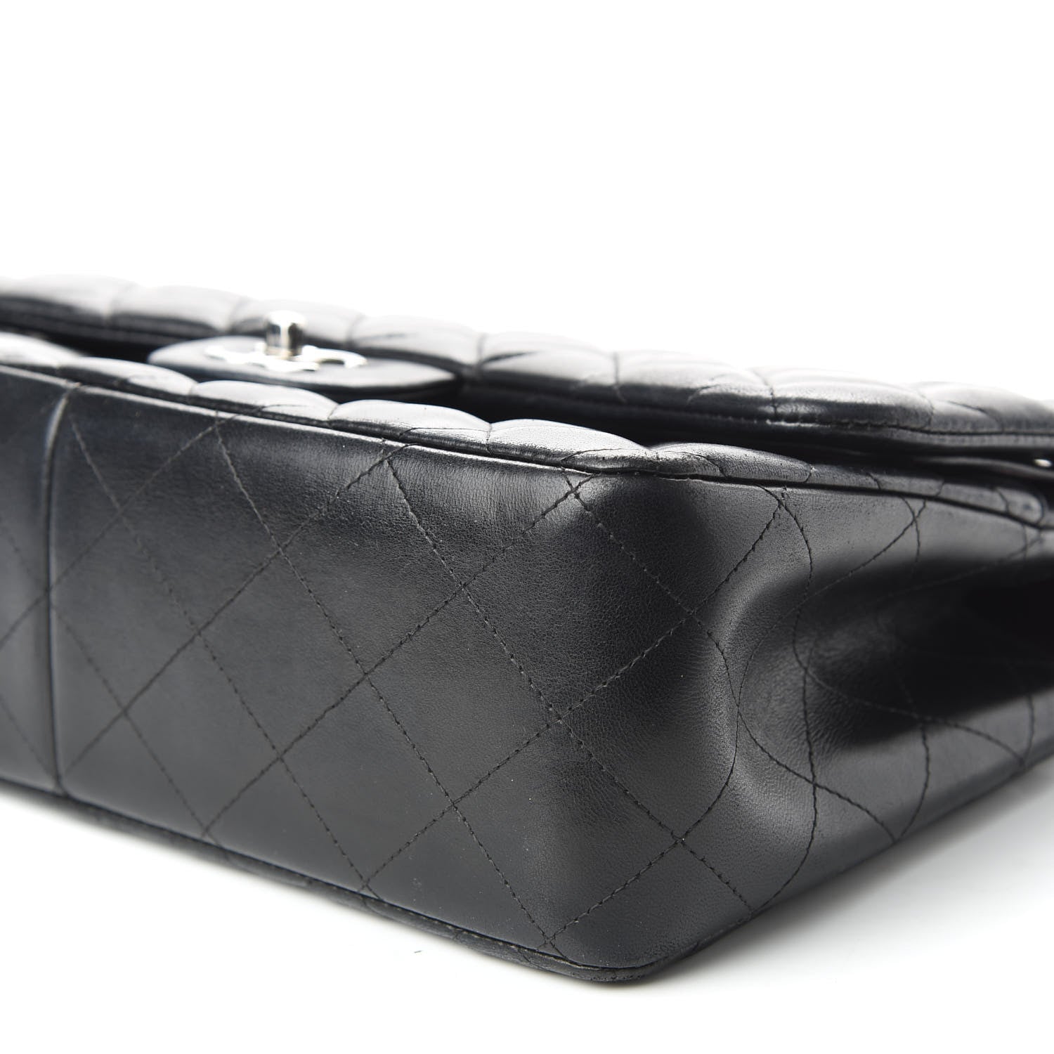 Chanel Lambskin Quilted Jumbo Double Flap Black 7 of 11