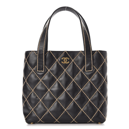 Chanel Calfskin Contrast Stitch Surpique Tote Black 1 of 7