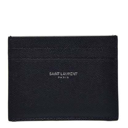 Saint Laurent Grain De Poudre Card Case Black 1 of 8