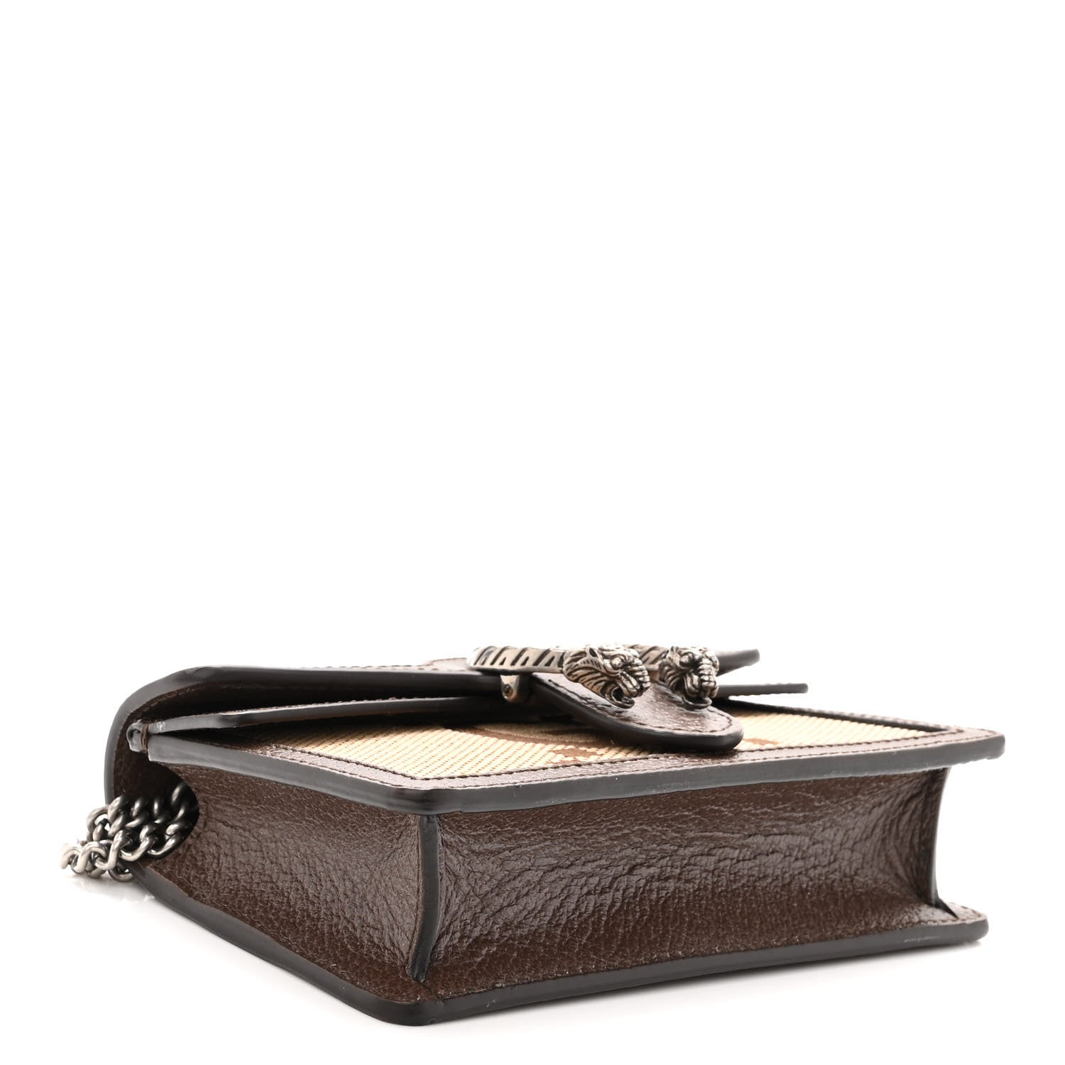 Gucci Monogram Jumbo GG Textured Dollar Calfskin Super Mini Dionysus Shoulder Bag Camel Ebony New Acero 4 of 9