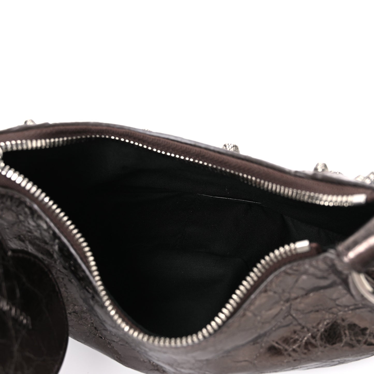Metallic Agneau Arena Le Cagole Shoulder Bag XS Dark Bronze