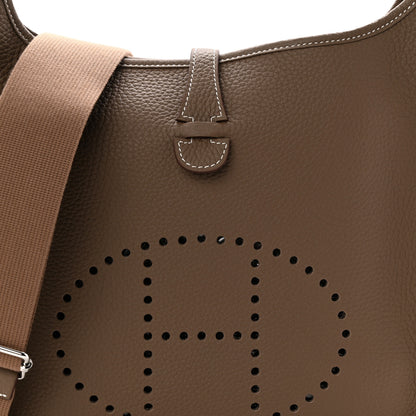 Hermes Taurillon Clemence Evelyne III PM Etoupe 8 of 12