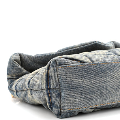 Saint Laurent Denim Quilted Toy Loulou Puffer Monogram Chain Satchel Blue Cinnamon 8 of 9