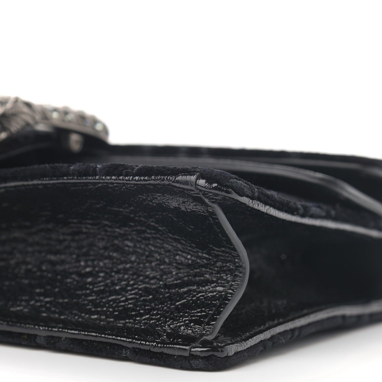 Gucci Velvet Skipper Crystal GG Monogram Small Dionysus Shoulder Bag Black Black Diamond 10 of 14