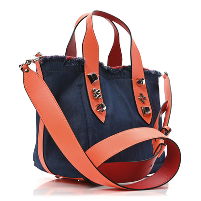 Christian Louboutin Denim Printed Mini Frangibus Tote Blue Multicolor 2 of 8