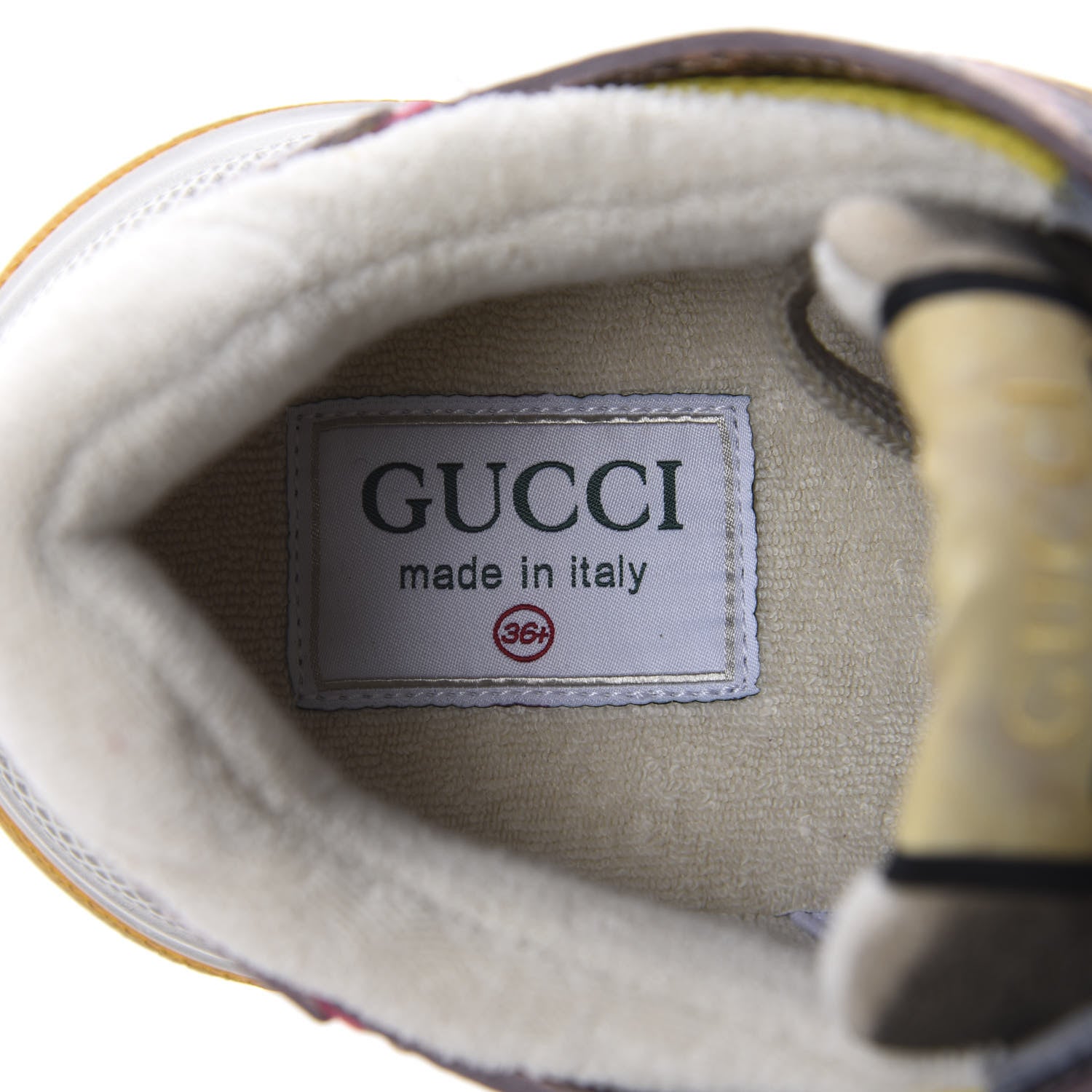 Gucci Suede Calfskin Tejus Printed Womens Ultrapace Sneakers 36.5 Pink Silver Oatmeal Yolk 6 of 10