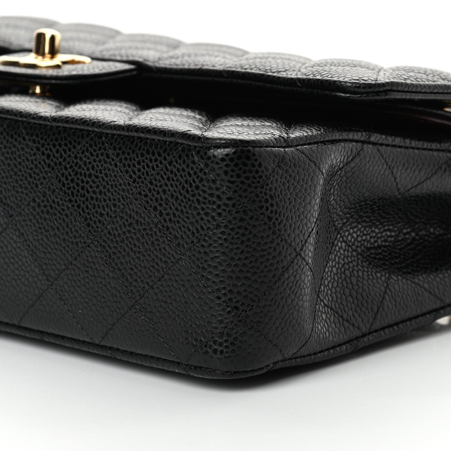 Caviar Quilted Medium Double Flap Black