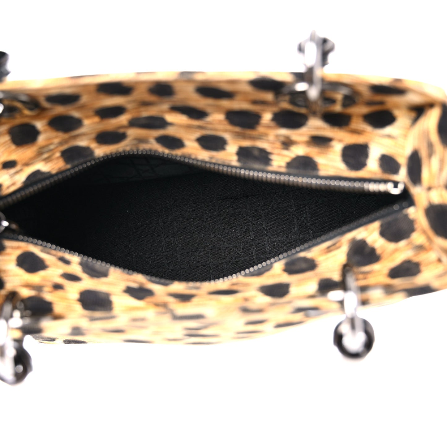 Canvas Leopard Print Medium Lady Dior