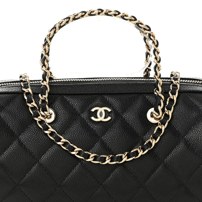 Chanel Caviar Quilted Barrel Clutch With Chain Black 8 of 10
