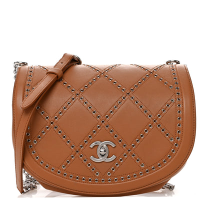 Chanel Calfskin Coco Eyelets Small Flap Bag Camel 1 of 10
