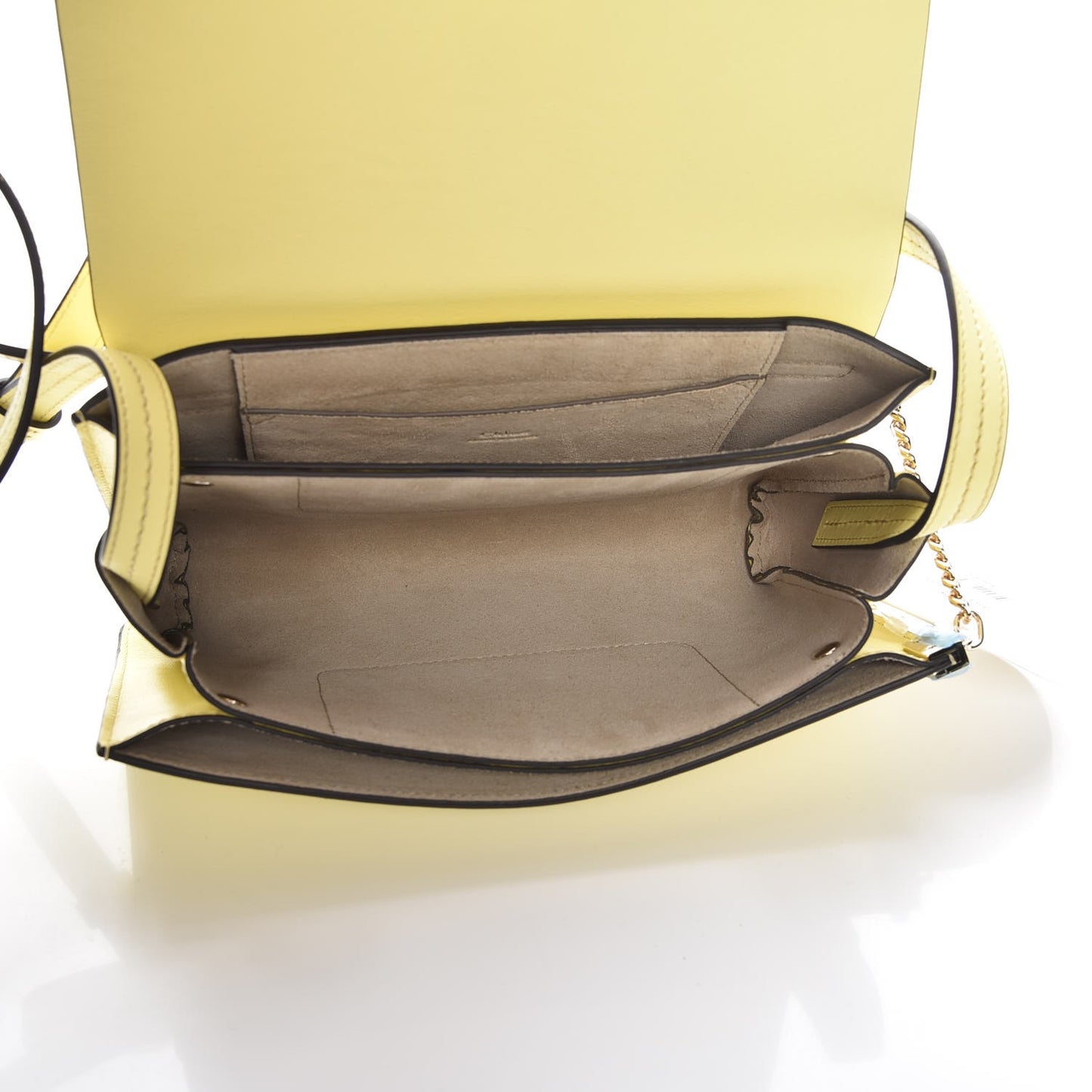 Suede Calfskin Small Faye Shoulder Bag Lemonade