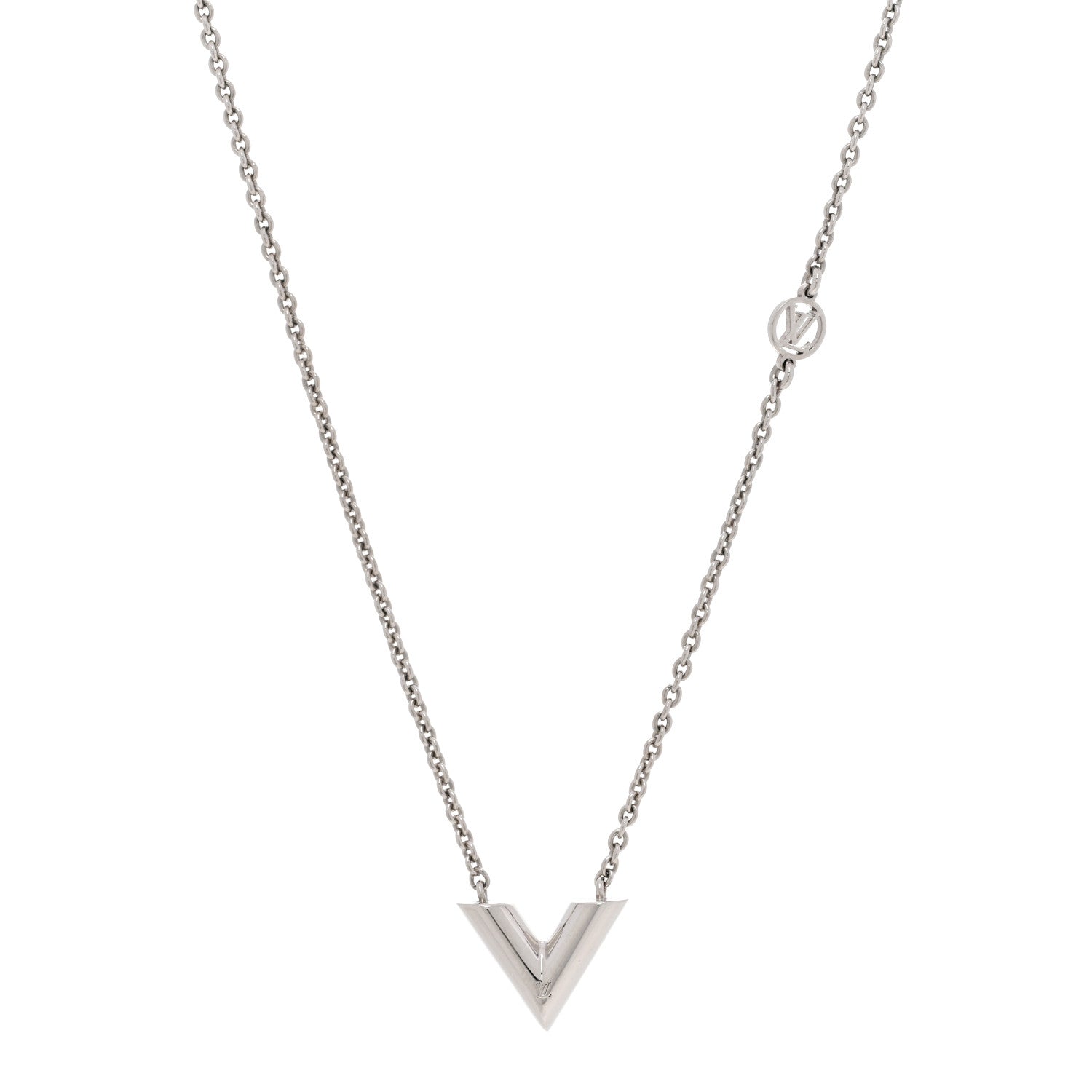 Louis Vuitton Metal Essential V Supple Necklace Silver 1 of 7
