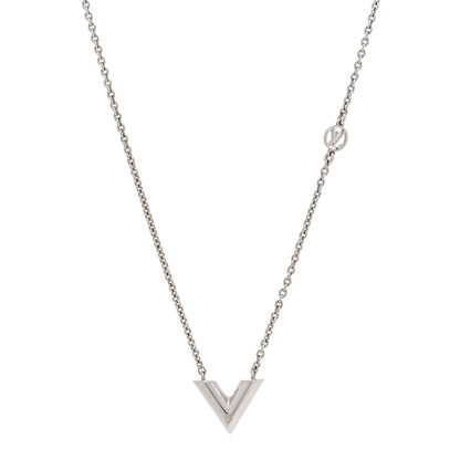 Louis Vuitton Metal Essential V Supple Necklace Silver 1 of 7