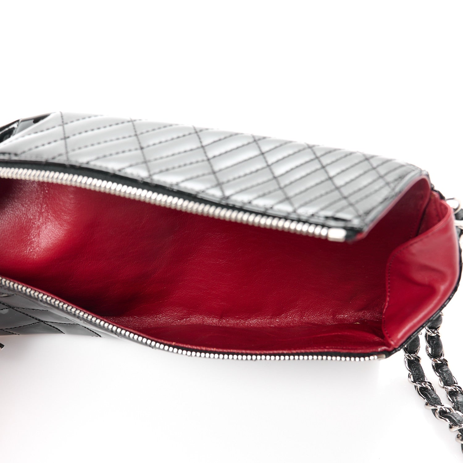 Chanel Patent Geometric Quilted Kaleidoscope Clutch Black 5 of 8