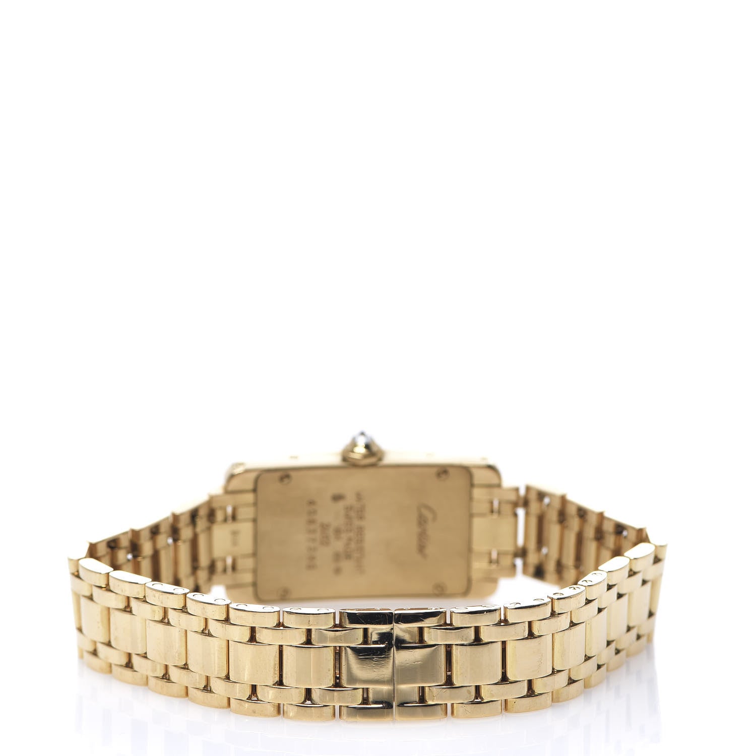 Cartier 18K Yellow Gold Diamond 19mm Tank Americaine Quartz Watch 3 of 7