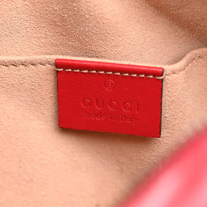 Gucci Calfskin Matelasse Mini GG Marmont Chain Shoulder Bag Hibiscus Red 6 of 12
