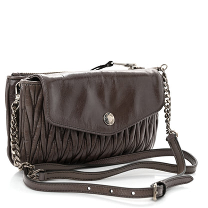 Miu Miu Vitello Lux Matelasse Crossbody Bag Fumo 3 of 9