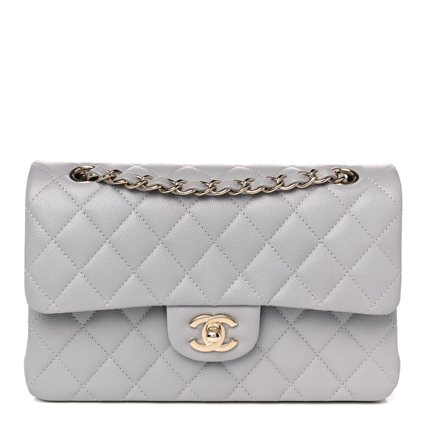 Chanel Caviar Quilted Small Double Flap Grey 1 of 10