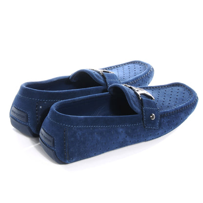 Louis Vuitton Perforated Suede Monte Carlo Mens Loafers Marine 6.5 4 of 7