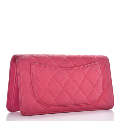 Chanel Iridescent Caviar Quilted Yen Wallet Pink 3 of 17
