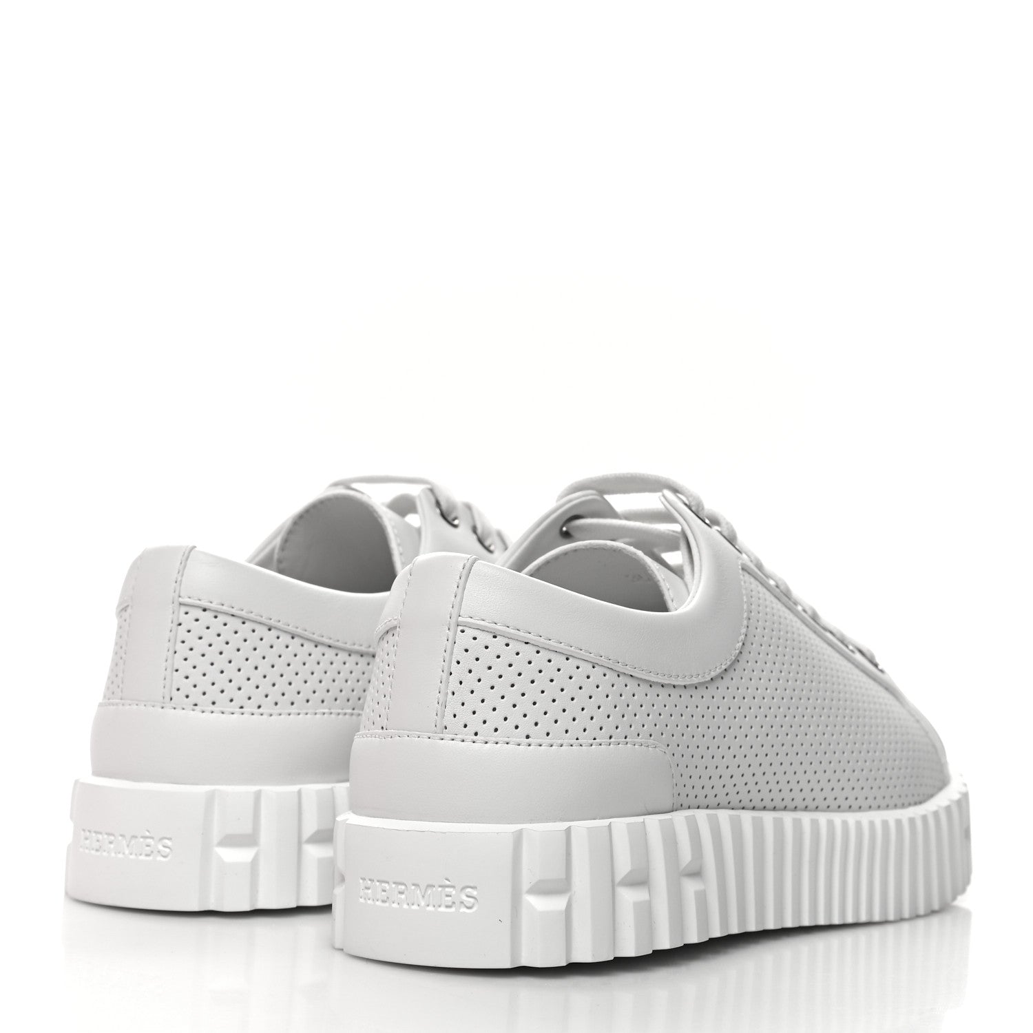 Hermes Perforated Calfskin Cross Sneakers 35 White 4 of 9