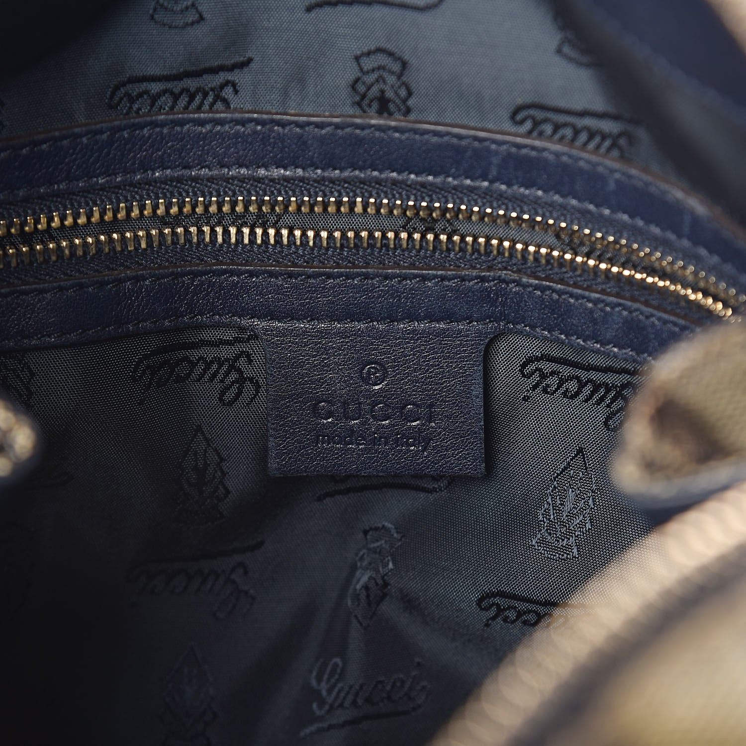 Gucci Crystal Monogram Hysteria Tote Navy Blue 7 of 14