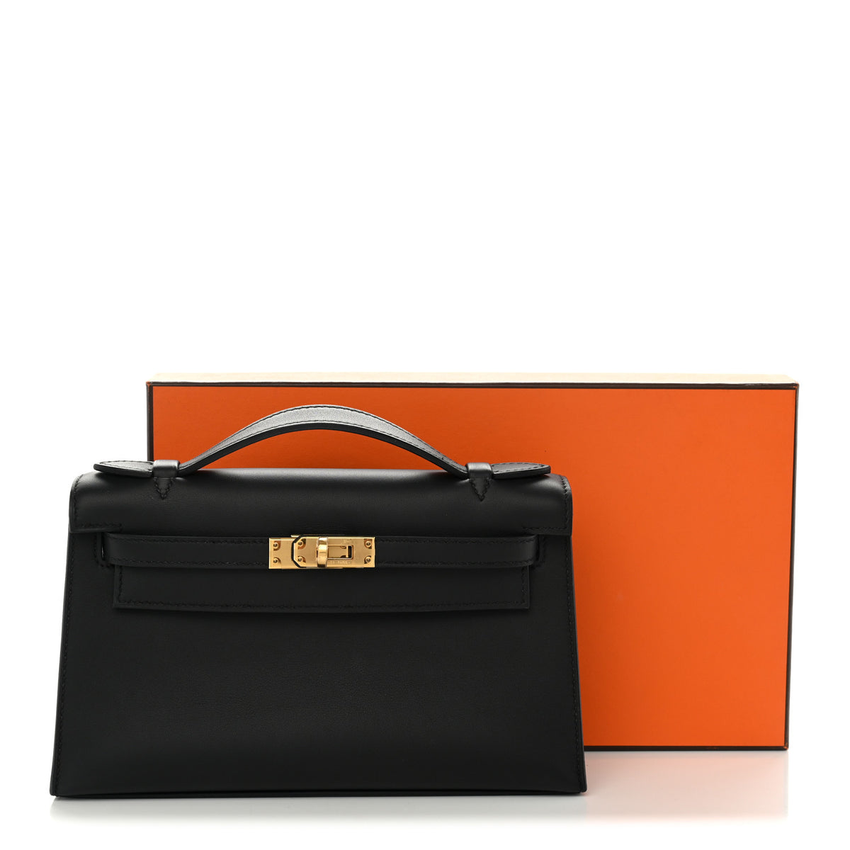 Hermes Swift Kelly Pochette Clutch Black 10 of 10