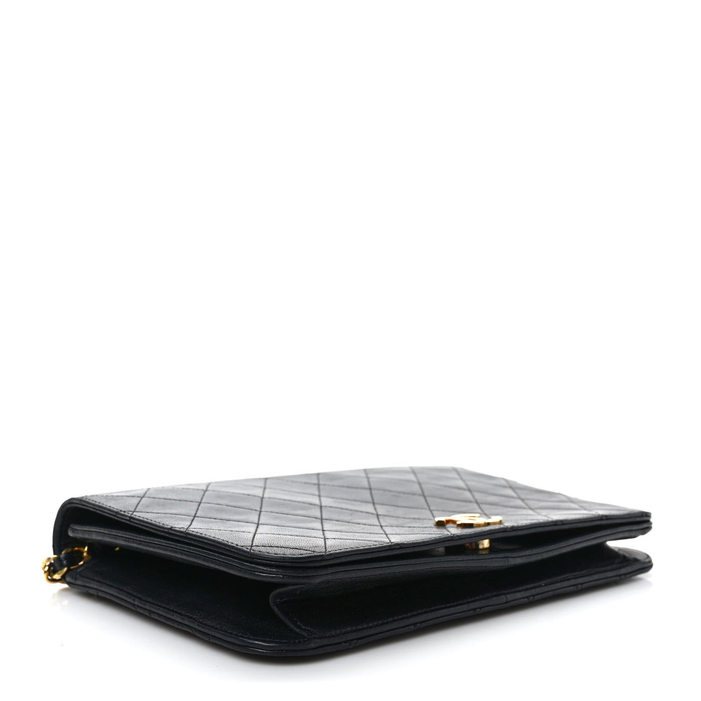 Lambskin Quilted Small Single Flap Black