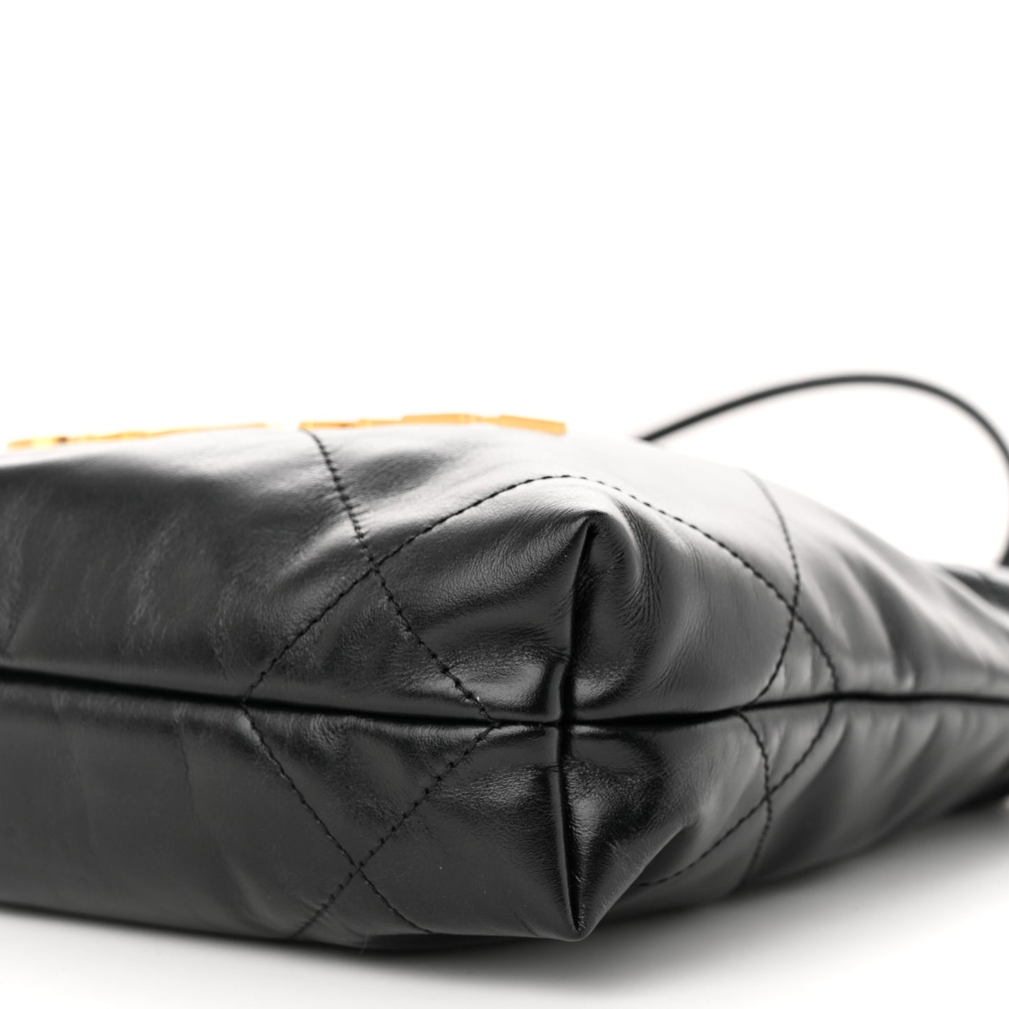 Shiny Calfskin Quilted Mini Chanel 22 Black