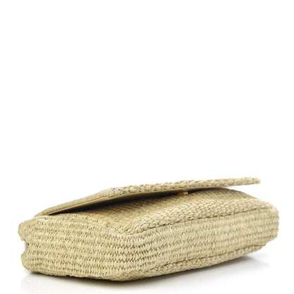 Saint Laurent Raffia Medium Monogram Kate Satchel Naturale 4 of 9