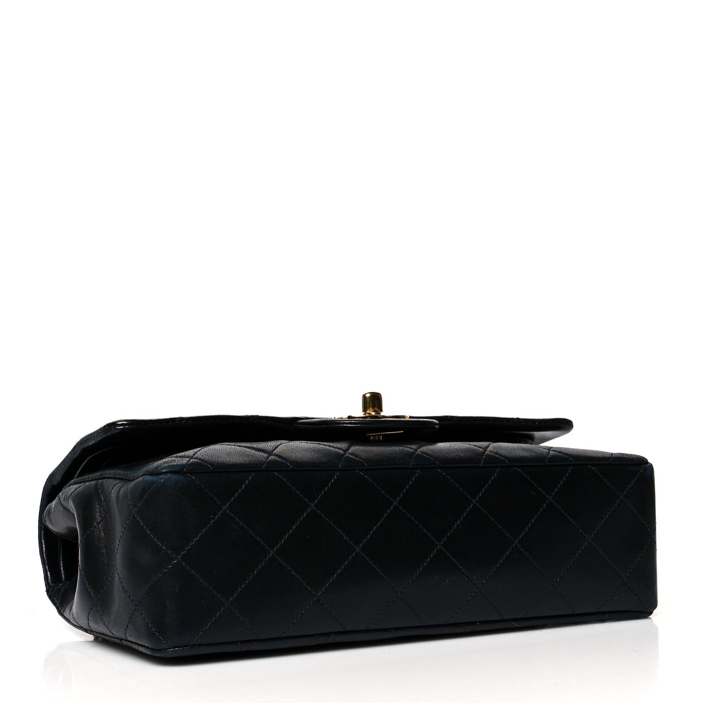 Lambskin Quilted Small Double Flap Black