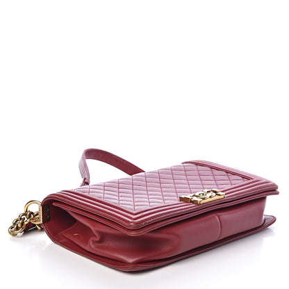 Chanel Lambskin Quilted New Medium Boy Flap Dark Red 4 of 12